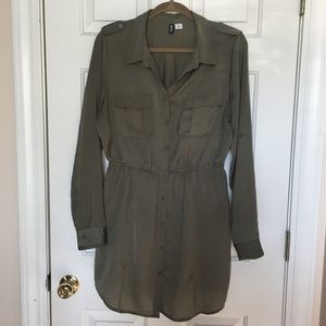 BDG • Hunter Green Button Down Shirt Dress Large